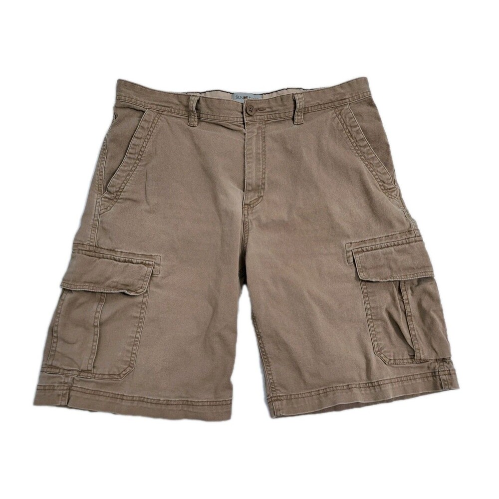 Sun River Cargo Shorts Men's 36 Safari Utility Pockets Work Trail Khaki Hiking